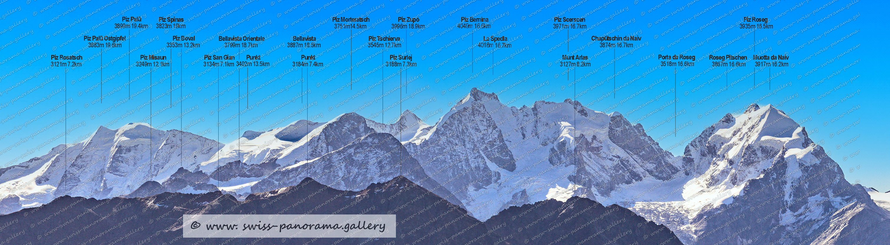 Frühmorgendlicher Fernblick bei klarer Sicht an einem Herbsttag im hohen Telebereich zu den Walliser Alpen